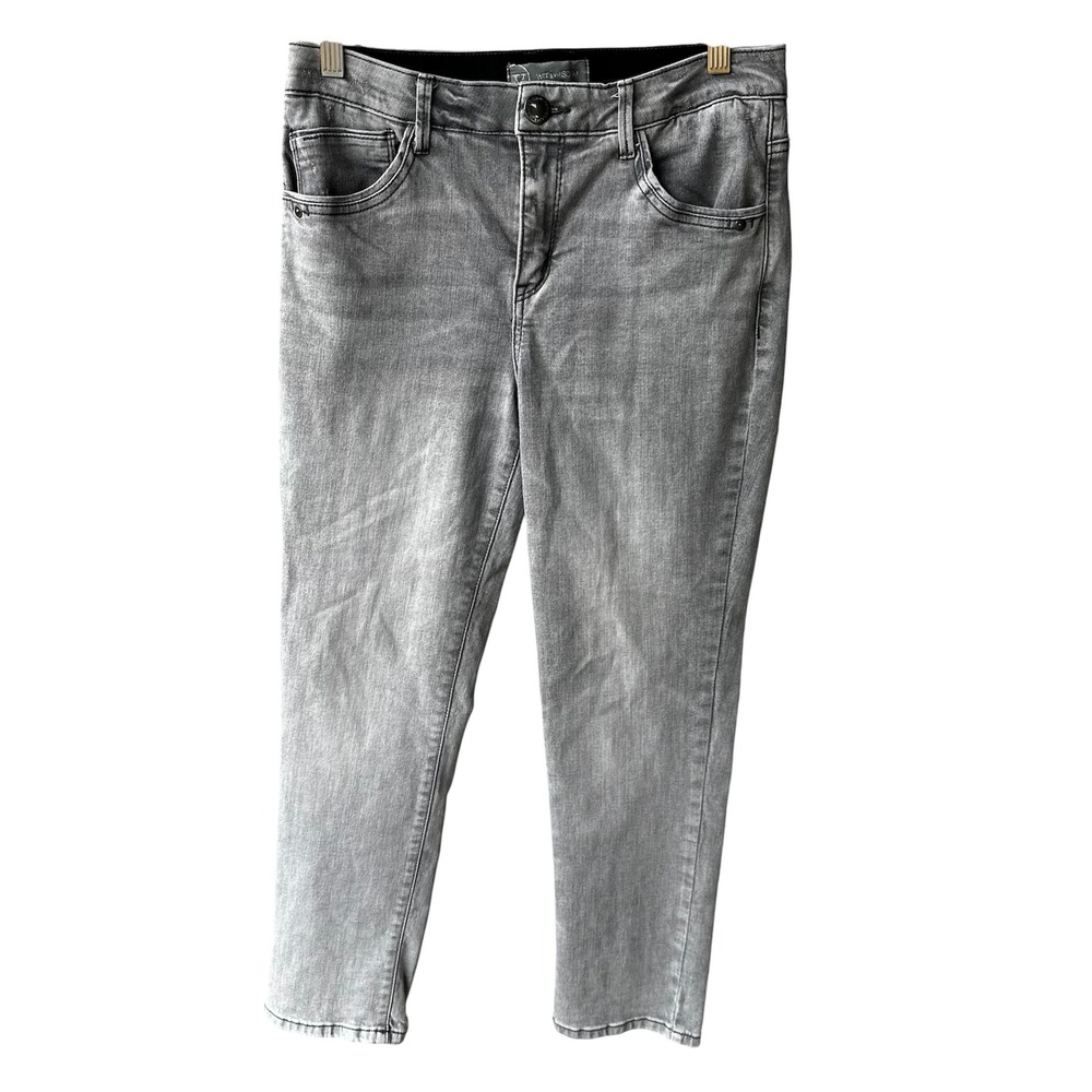 Wit & Wisdom Ab Solution Grey Denim Straight Leg Jeans Pants Preppy Size 6